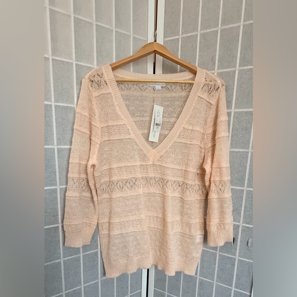 New York & Company Blush V-Neck Sweater